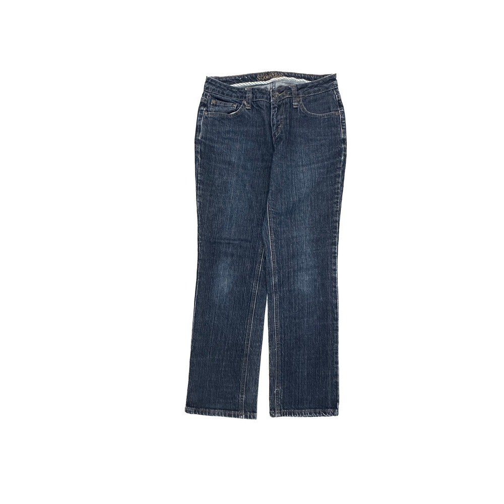 St. John's Bay Straight Leg Jeans Womens 8P Dark Blue Denim Petite Stretch